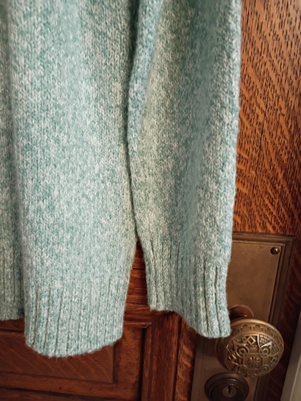 Cozy Rib-Trim Boatneck Sweater - Light Mint Green, NWT, Medium - Picture 4 of 8